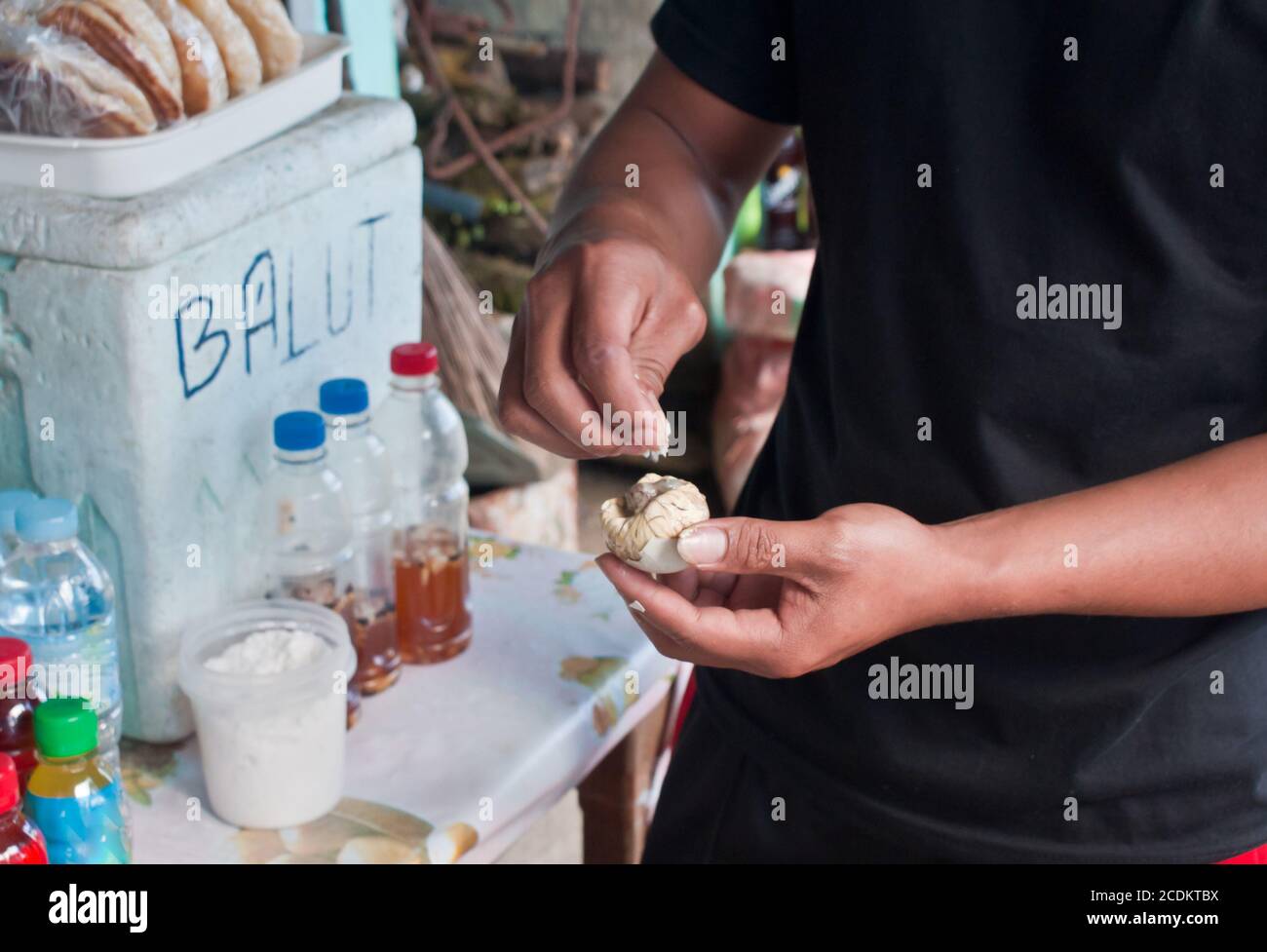 Balut - breeded, cooked duck-eggs, Philippines Stock Photo