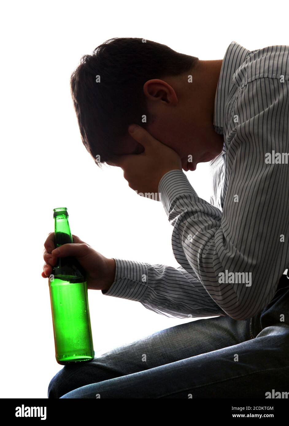 Sad Man in Alcohol addiction Stock Photo Alamy