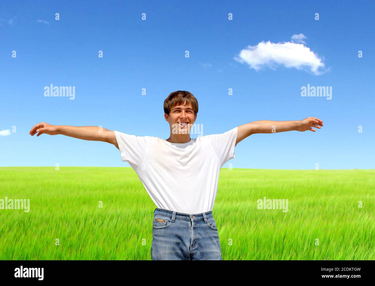 Handsome teenager smile outdoor hi-res stock photography and images - Alamy