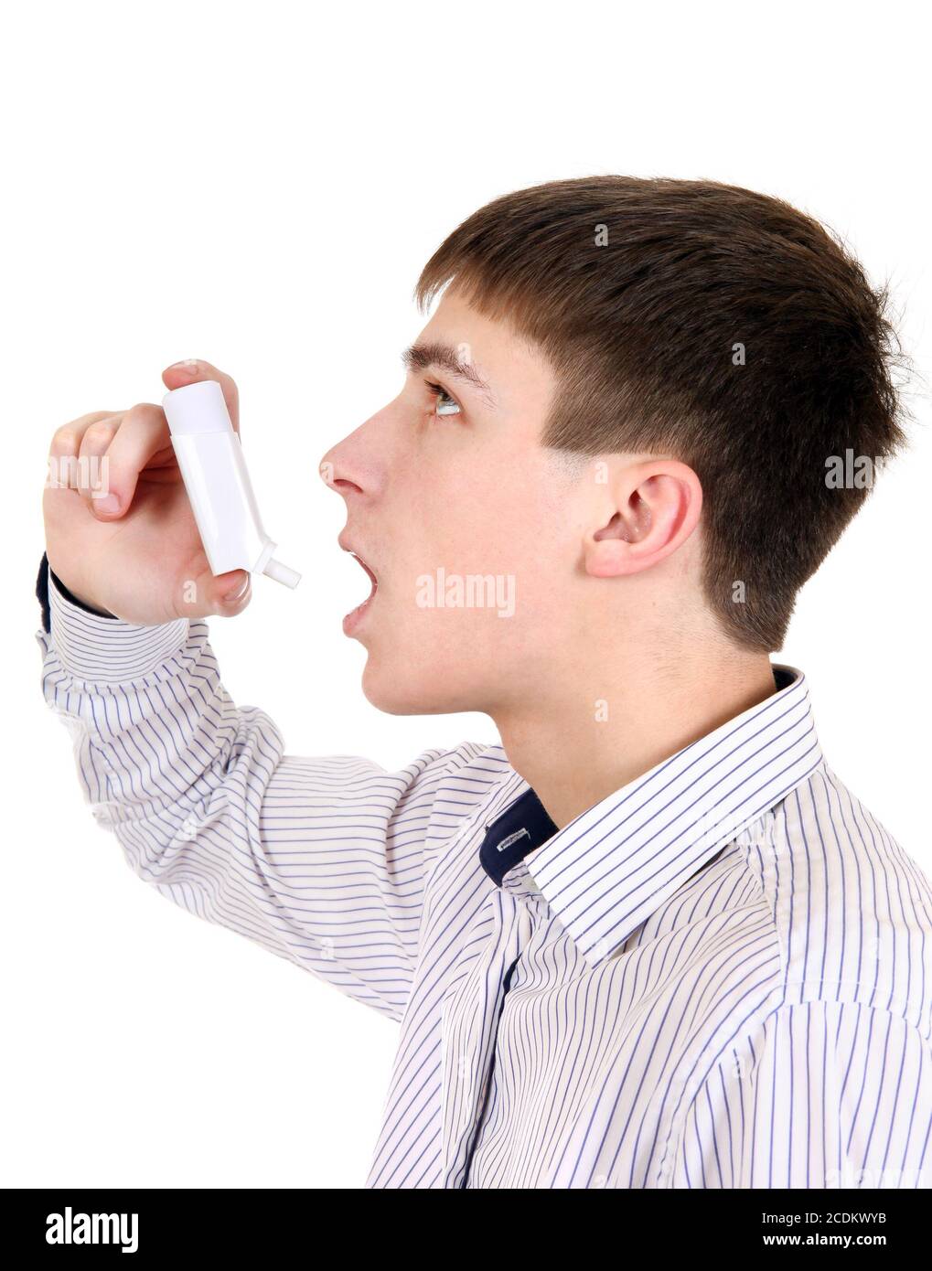 Teenager with Inhaler Stock Photo - Alamy