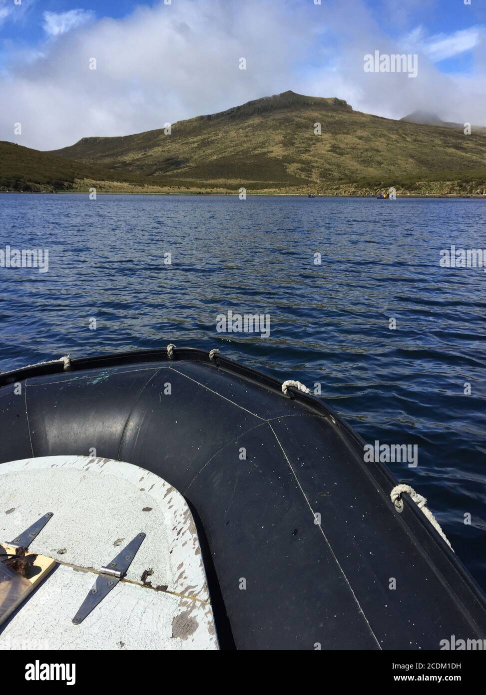view from a zodiac to Campbell island, New Zealand, Campbell Island Stock Photo