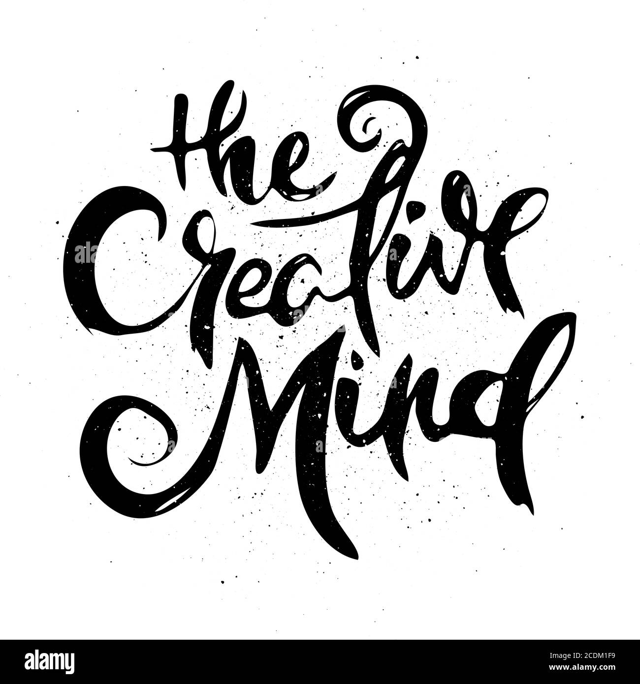 The Creative Mind. Vector motivational phrase. Hand drawn ornate
