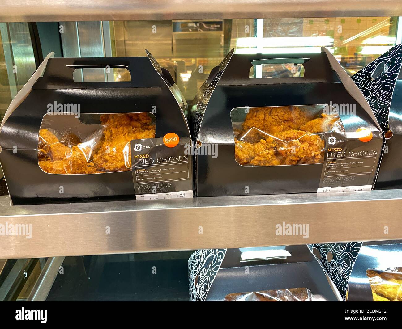 Orlando, FL/USA7/23/20 Fried Chicken on a warming display case at a Publix grocery store in
