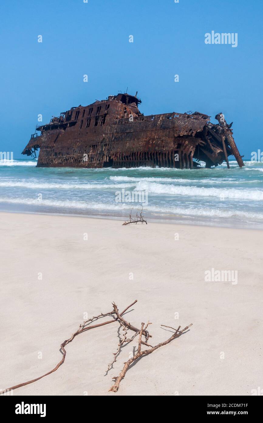 Costa de Boa Esperança with shipwreck Cabo Santa M Stock Photo