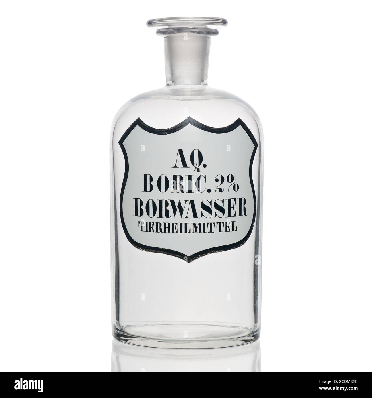 Narrow Mouth Bottle: Boric Acid Solution Stock Photo