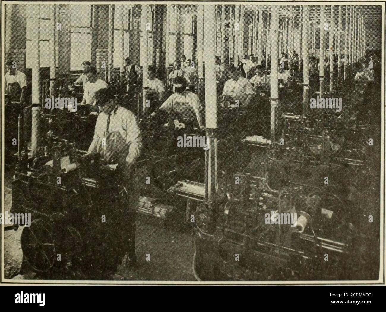 . Review of reviews and world's work . MONOTYPE KEYBOARDS AT THE GOVERNMENT PRINTING OFFICE (By means of which rolls of paper are perforated in the initial process of typesetting) day amounts to twelve and a half tons.. k MONOTYPE CASTING MACHINES (These take the perforated rolls i)roduccd by the machines shown in the other illustration on this page, and cast type from them) So much for the plant. The figures of outputare equally amazing. For ex-ample, 1,800,000 type pagesare set in a year, and thisnumber of type pages is saidto be greater than the annualoutput of all the book-pub-lishing hous Stock Photo
