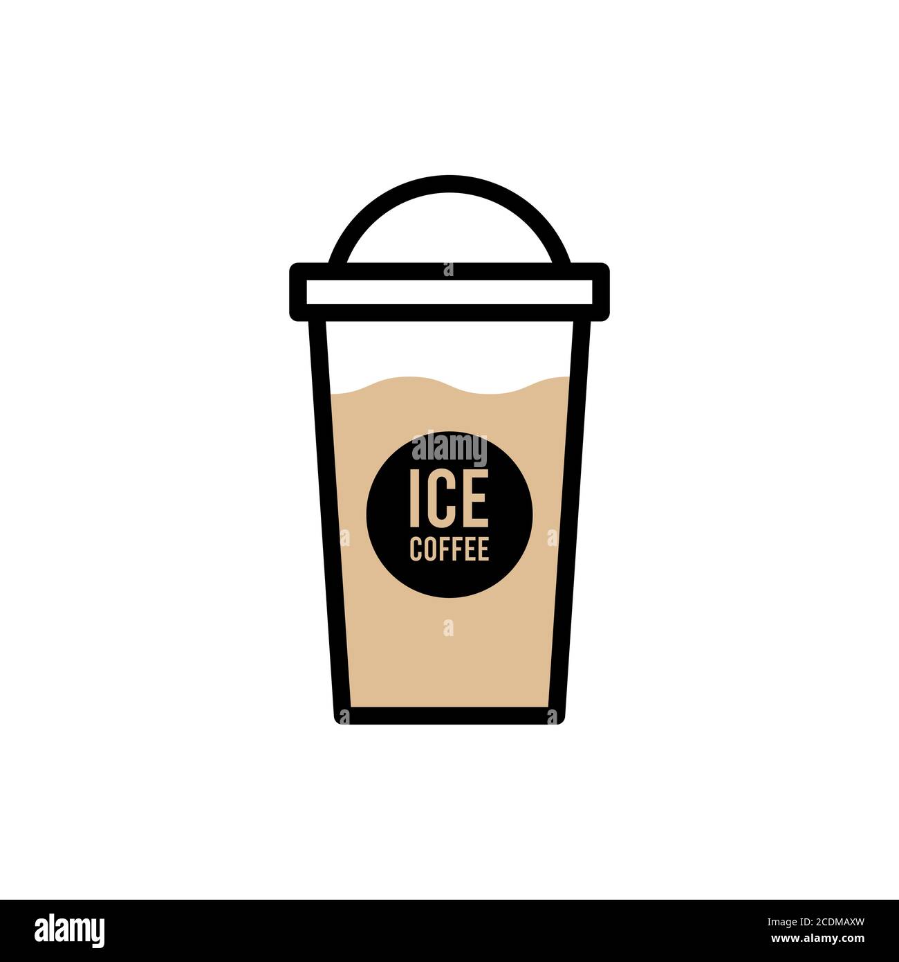 Iced coffee icons outline style / Iced coffee vector