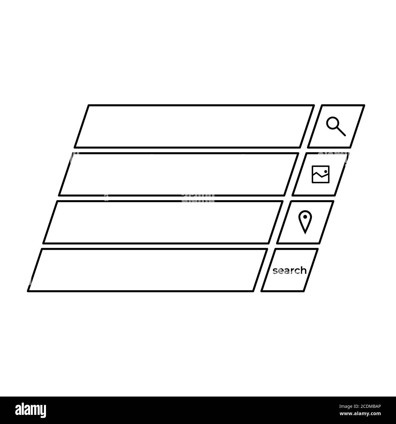 Set of search flat design icons for graphic user interface on websites ...