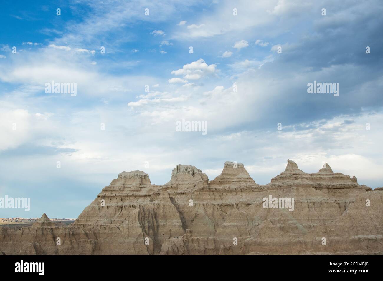 Pointed peaks in Badlands National Park, South Dakota Stock Photo
