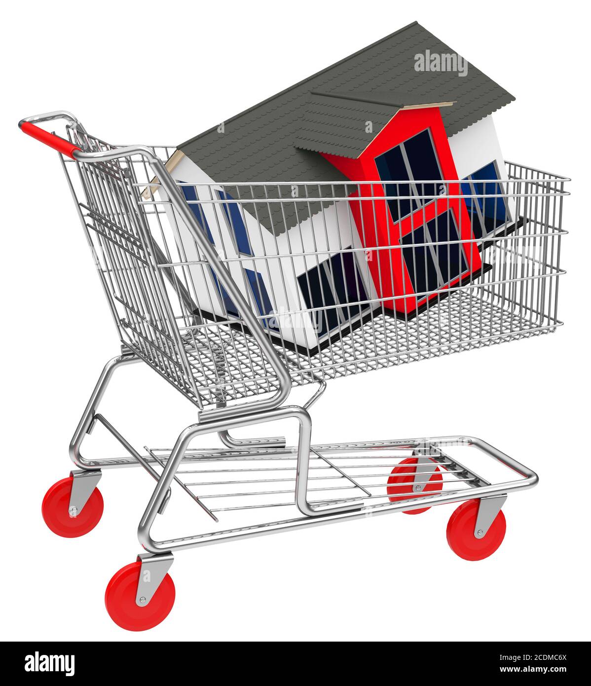 house inside a shopping cart Stock Photo Alamy