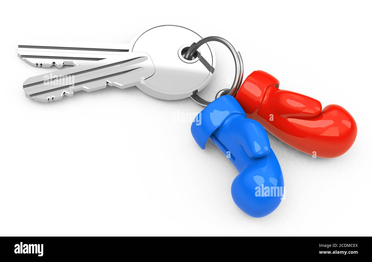 Keys with boxing gloves Stock Photo - Alamy