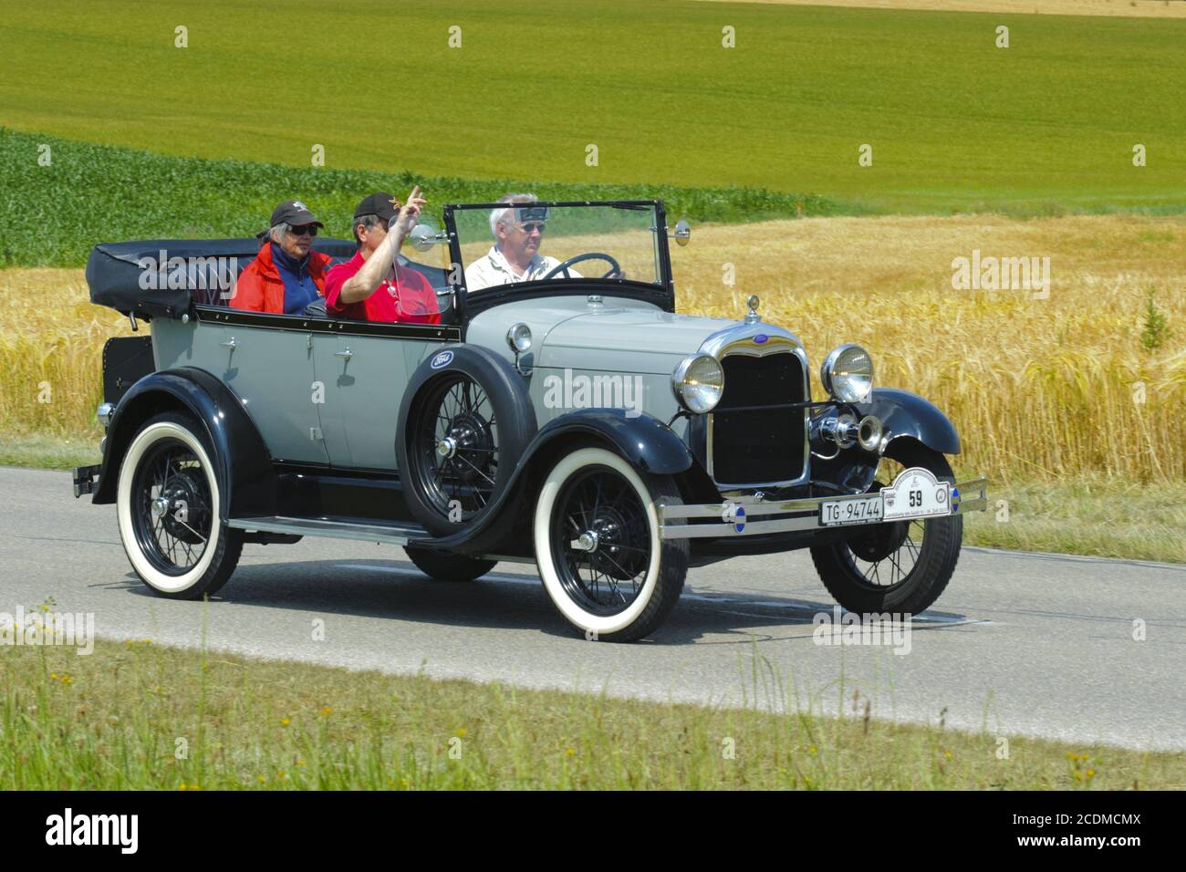 Oldtimer rally for old antique classic cars Stock Photo