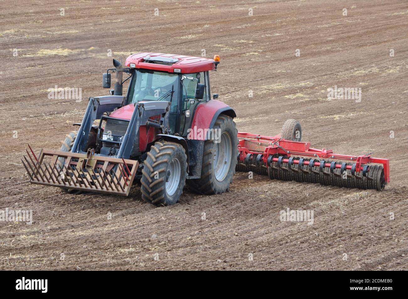grain sowing Stock Photo