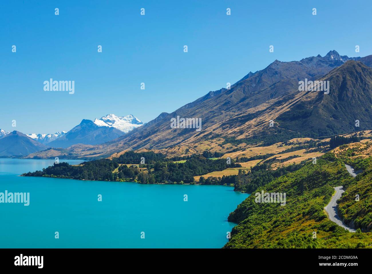 Lake Wakatipu with Mount Earbslaw, Queenstown, Otago, South Island, New ...