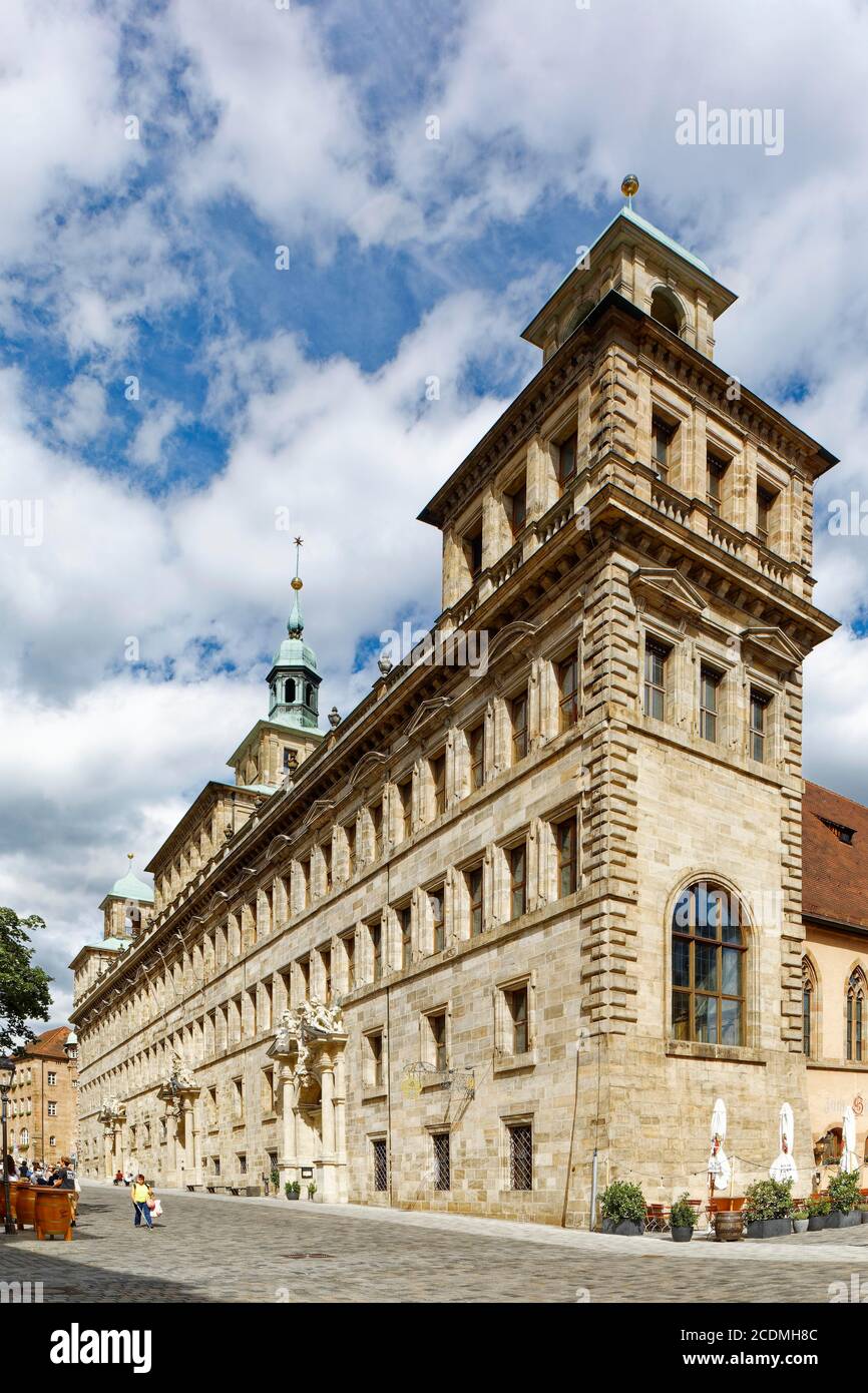 Renaissance town hall, also called Wolff's building, built 1616-1622, Old Town Nuremberg, Middle Franconia, Franconia, Bavaria, Germany Stock Photo