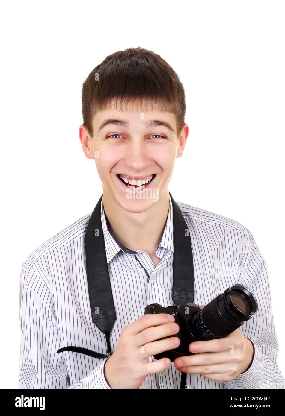 Teenager with Photo Camera Stock Photo