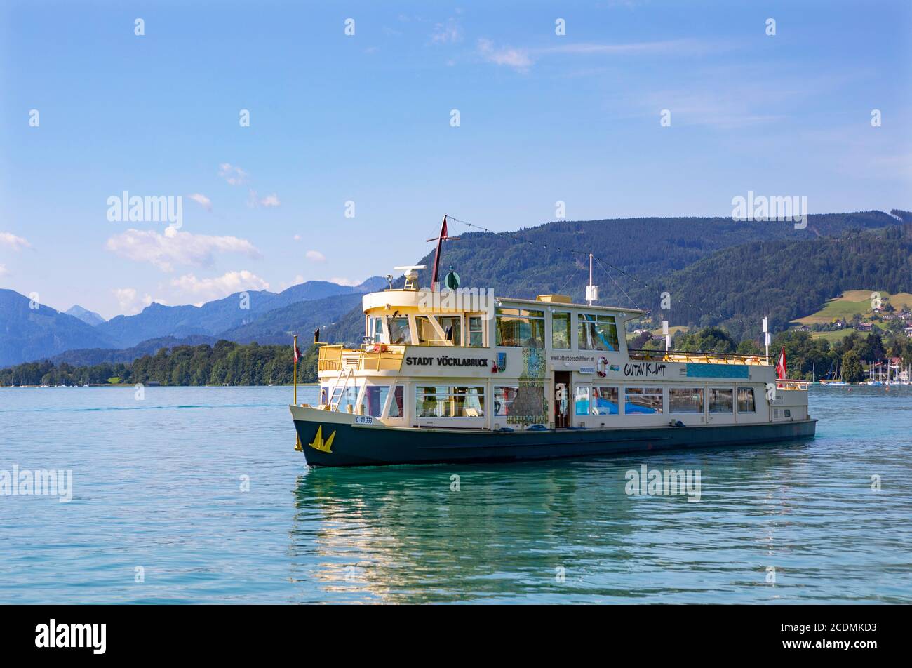 Liner shipping on the Attersee, Attersee am Attersee, Salzkammergut, Upper Austria, Austria Stock Photo