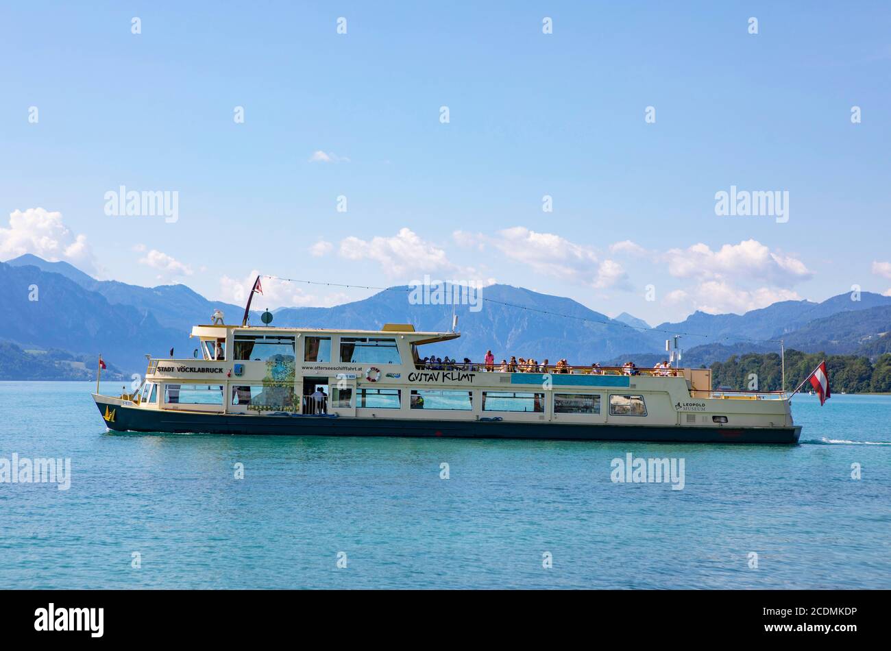 Liner shipping on the Attersee, Attersee am Attersee, Salzkammergut, Upper Austria, Austria Stock Photo