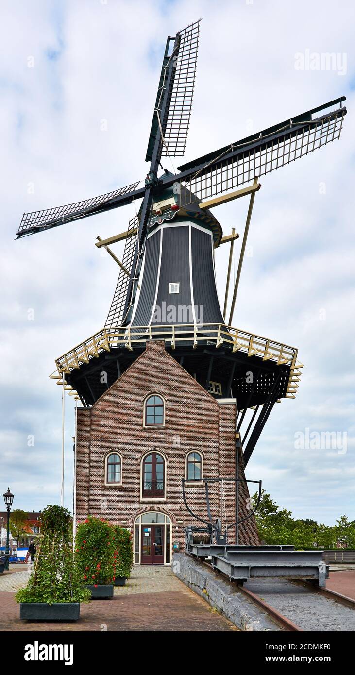 Windmill De Adriaan, Haarlem, North-Holland, The Stock Photo