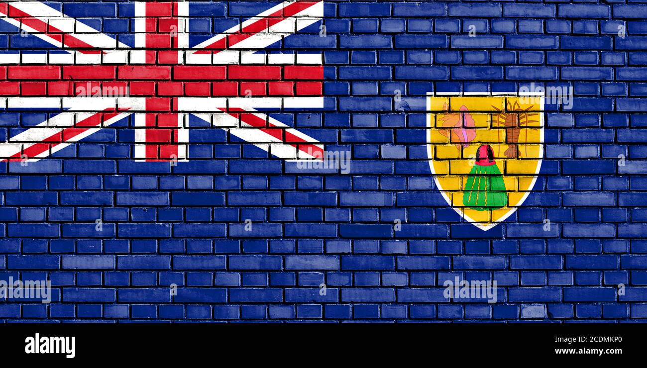 flag of Turks and Caicos Islands painted on brick Stock Photo