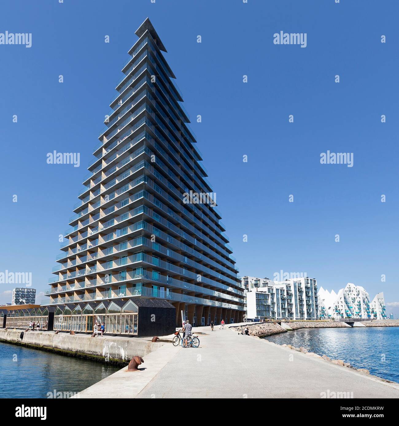 Modern residential area, modern architecture, promenade along the ...