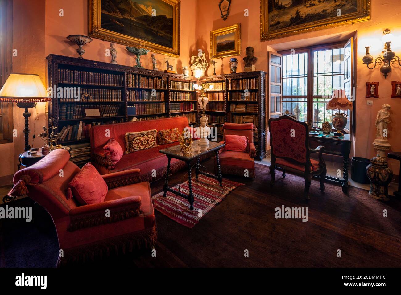 Living room, interior, Andalusian noble palace, Palacio de las Duenas, Sevilla, Andalusia, Spain Stock Photo
