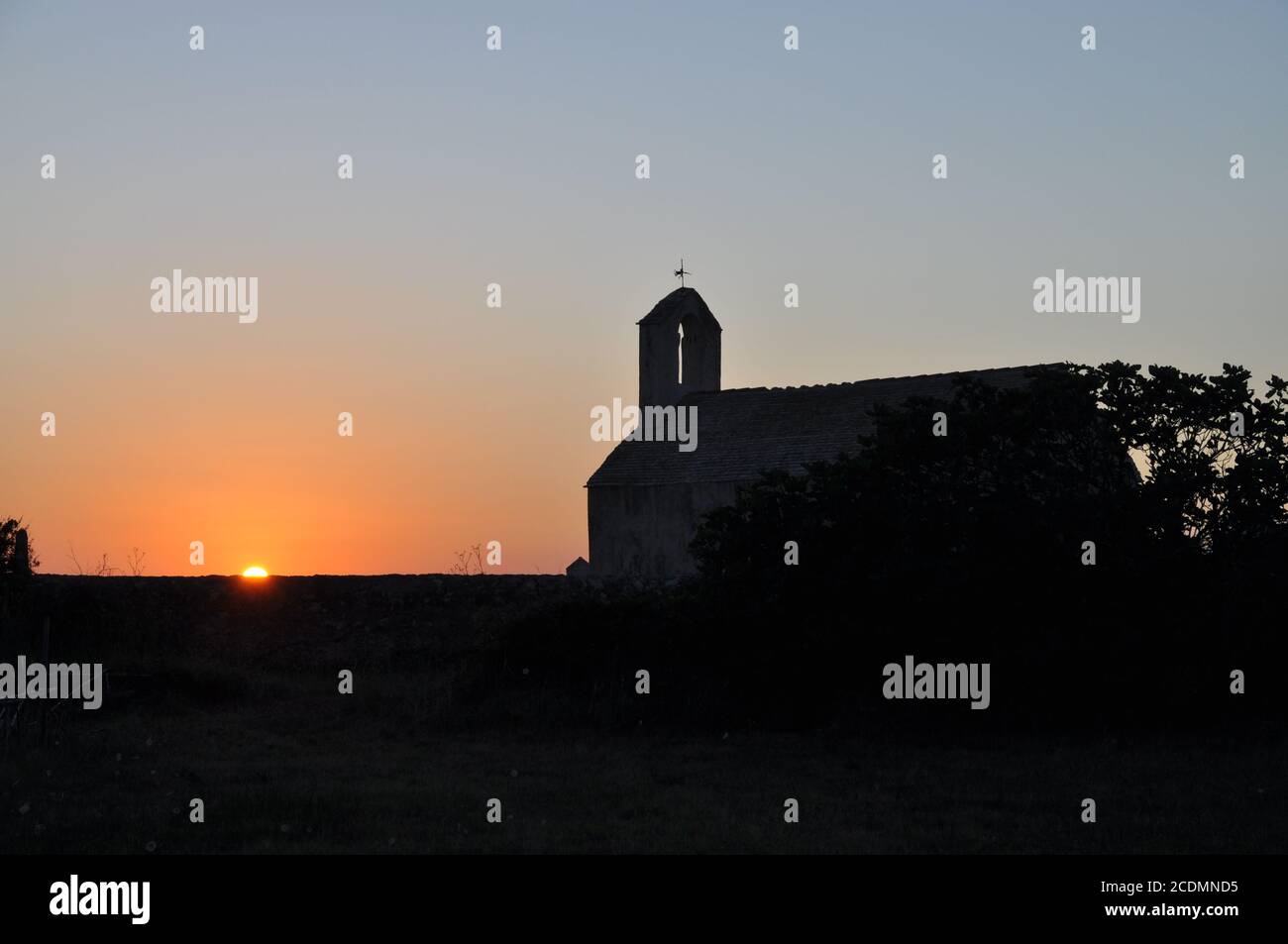 Church Sveta Nikola on Pag, evening Stock Photo