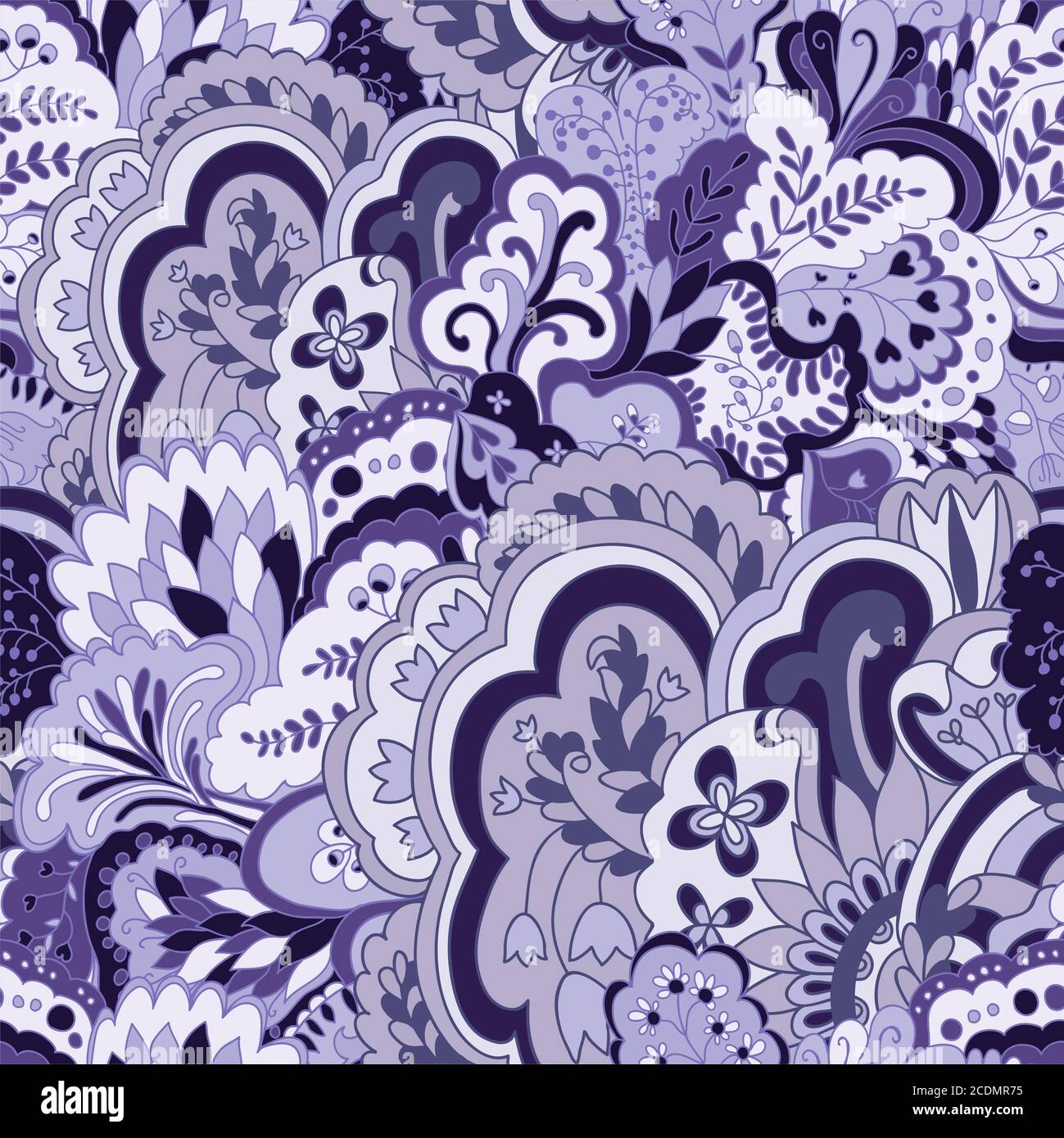 Organic seamless pattern with original plant elements. Floral seamless background. Stock Vector