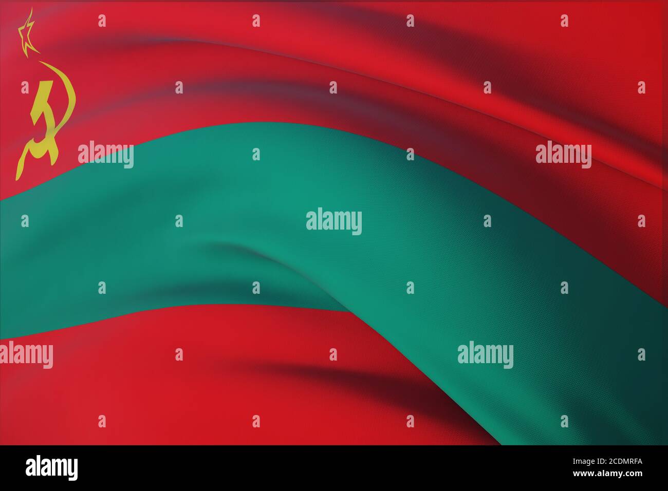 Waving flags of the world - flag of Transnistria. Closeup view, 3D ...