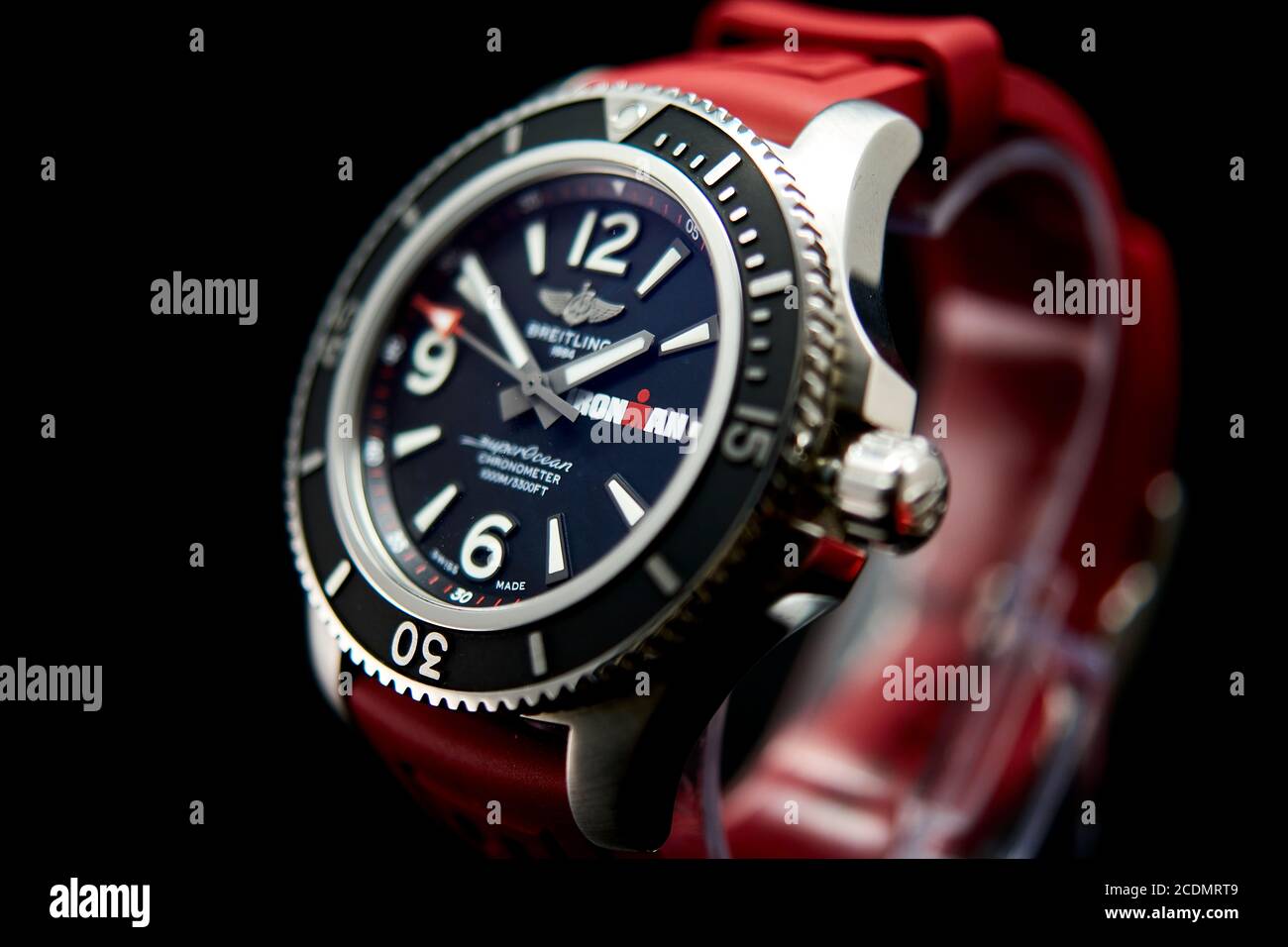 Macro photos of a Breitling SuperOcean Ironman limited edition Stock Photo  - Alamy