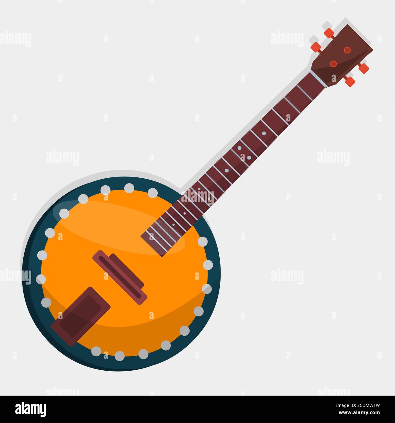 banjo music instrument vector illustration in flat style Stock Vector