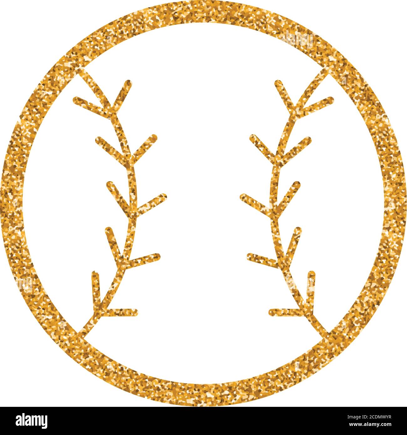 Baseball icon in gold glitter texture. Sparkle luxury style vector ...