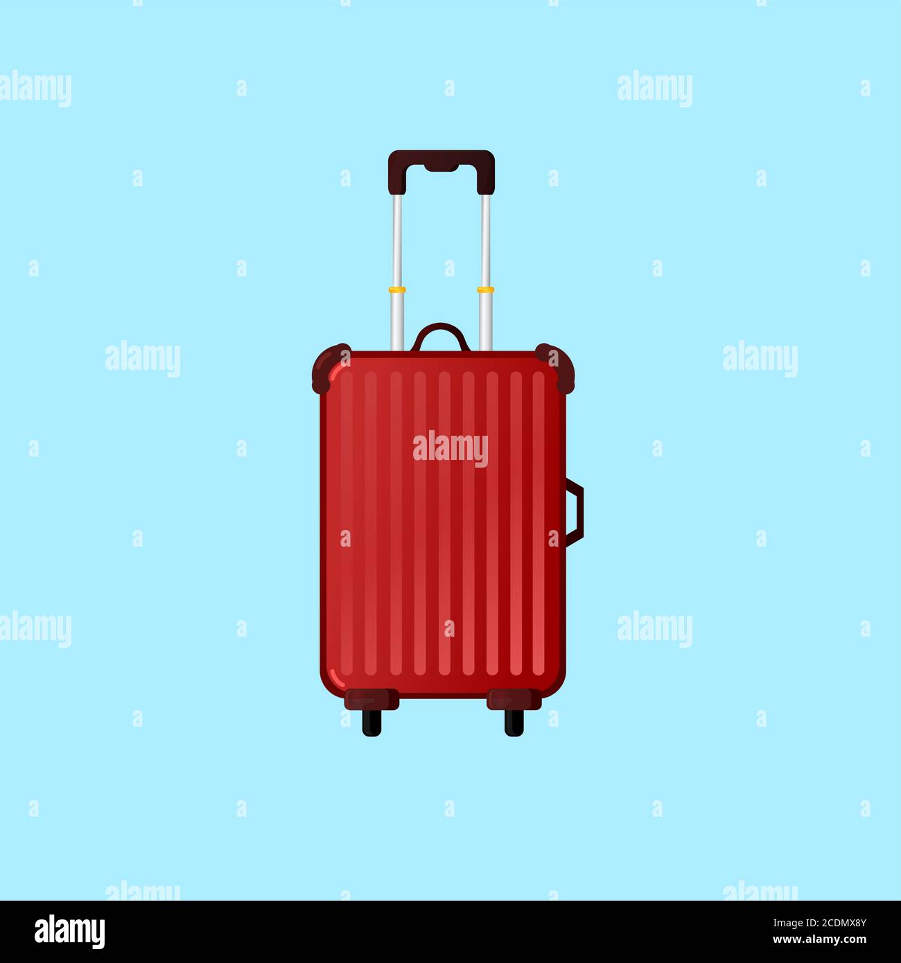 travel suitcase vector with red color, additional image include layer by layer Stock Vector