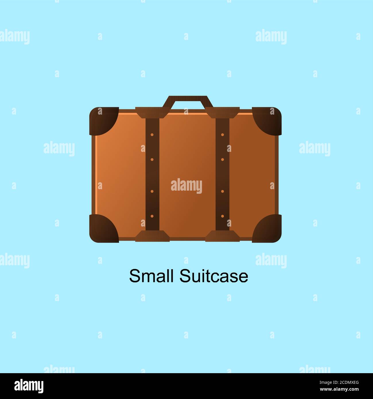 small suitcase with brown color vector design, additional image include layer by layer Stock Vector