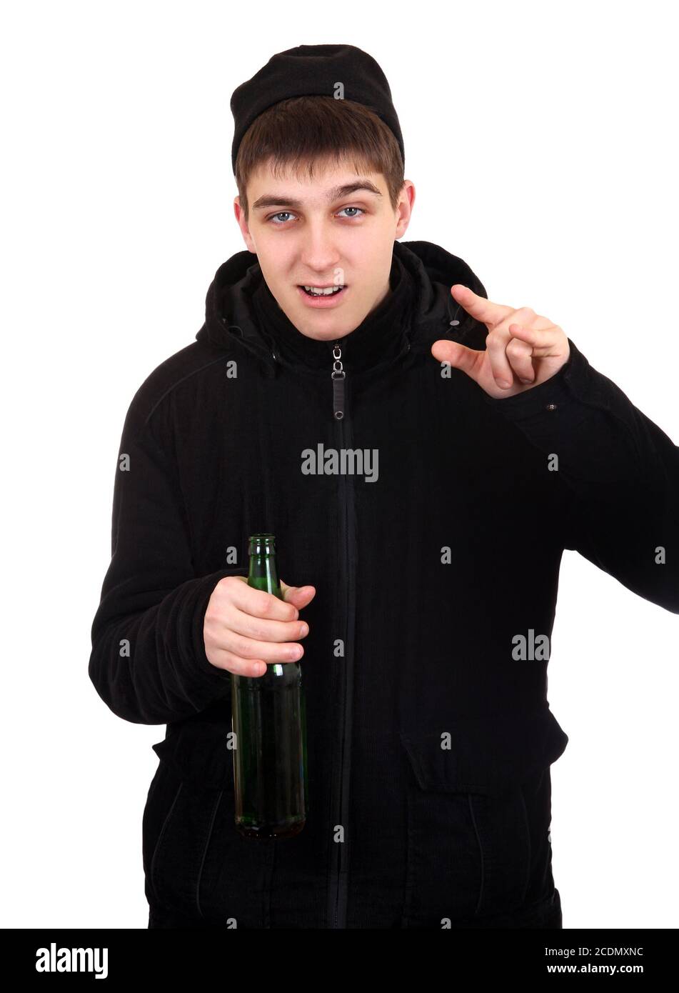 Teenager with a Beer Stock Photo