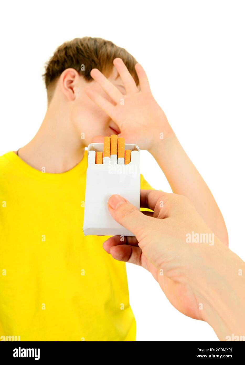 Kid refuse Cigarettes Stock Photo