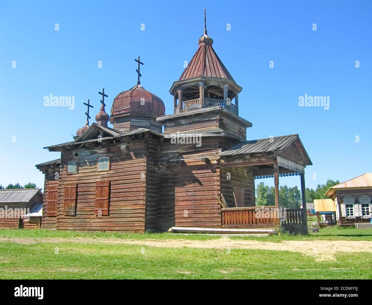 Old Russian Wooden Architecture Stock Photo