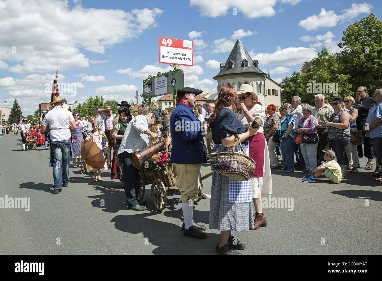 Thuringia Day 2015 Pößneck, festival parade on 28. Stock Photo
