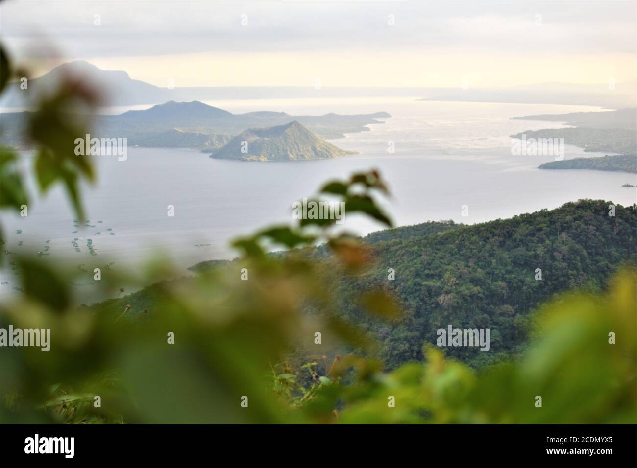 A view of the beautiful volcano island of Taal in the Philippines Stock Photo