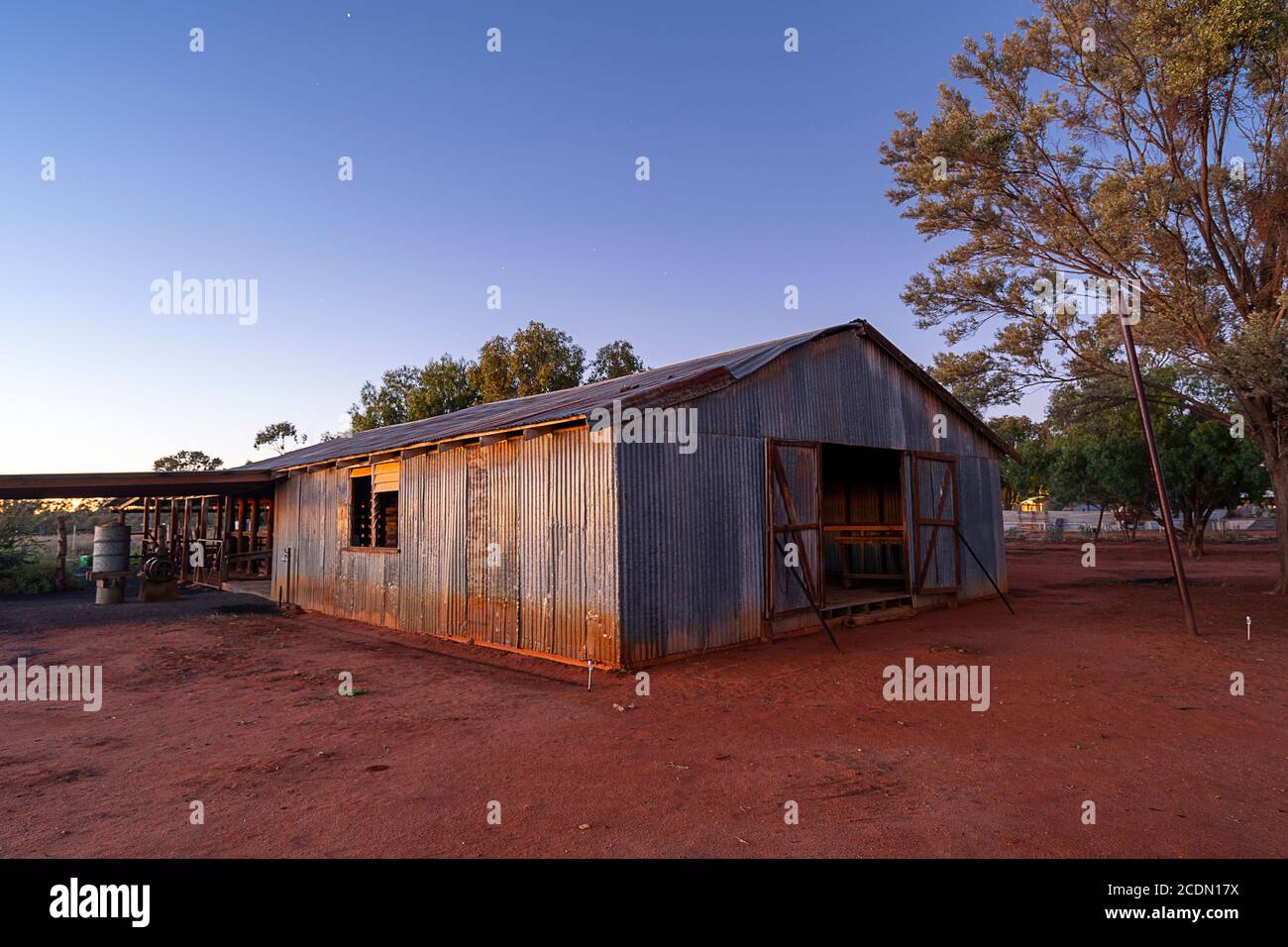 Wooden Shearing Shed at sunrise, Charleville, Queensland, Australia Stock Photo Alamy