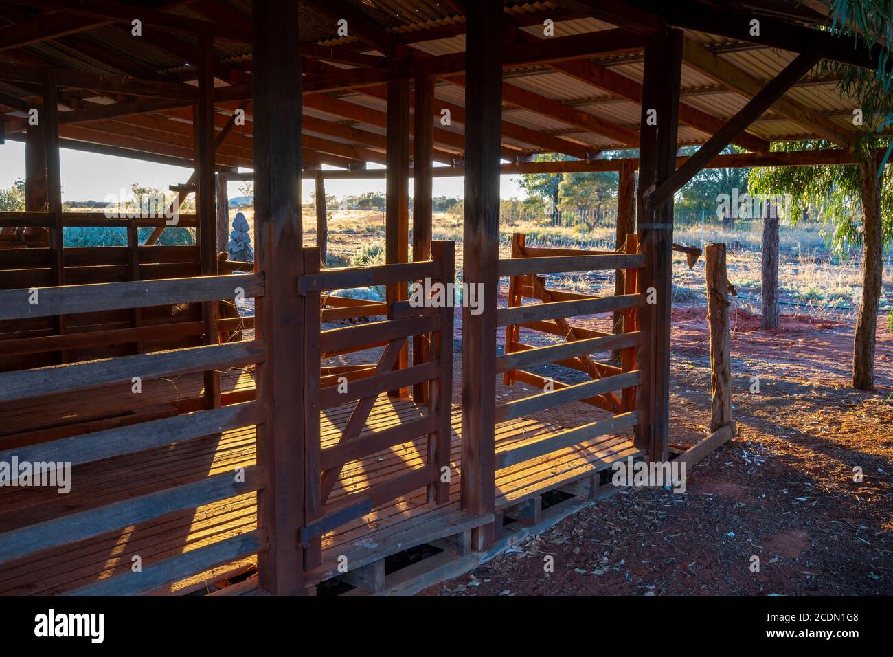 Interior of Shearing Shed at sunrise, Charleville, Queensland, Australia Stock Photo Alamy