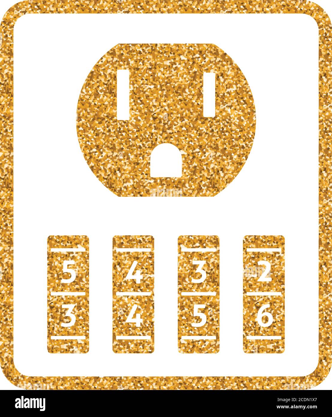 Curated visual reference: Picture Idea: Protected Electric Outlet Icon In Gold Glitter Texture Sparkle Luxury