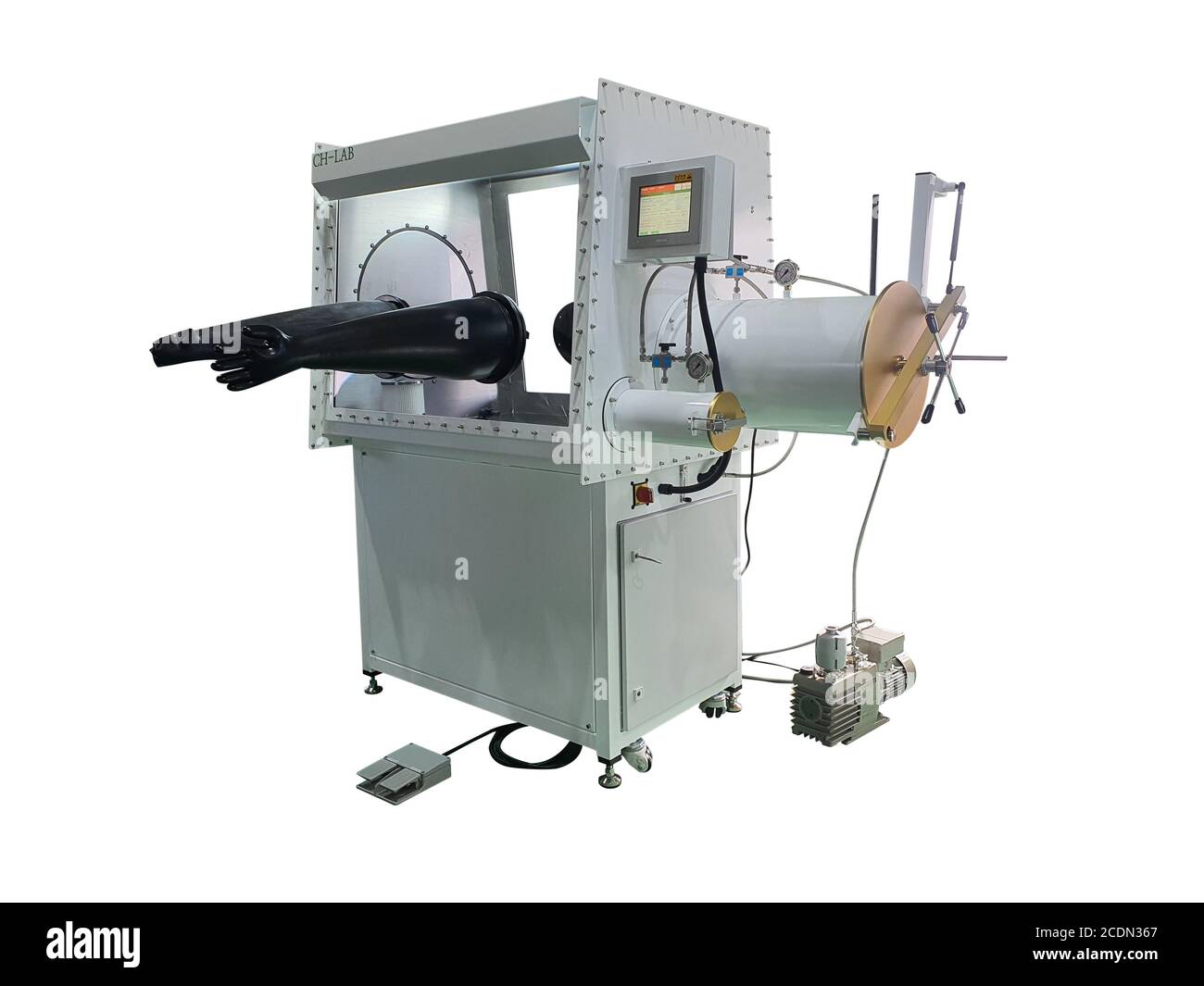 Glove making machine isolated on white background with clipping path Stock Photo