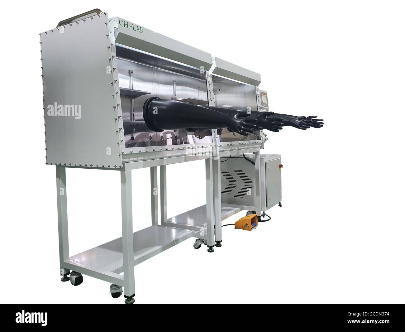 Glove making machine isolated on white background with clipping path Stock Photo