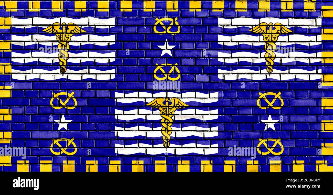 flag of Brisbane painted on brick wall Stock Photo - Alamy