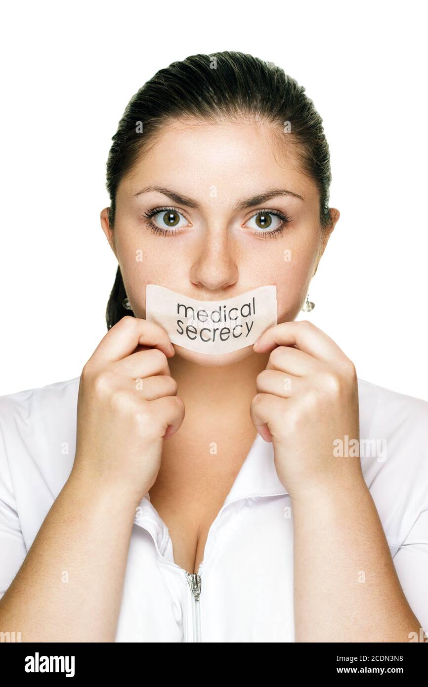 doctor woman medical secrecy concept Stock Photo