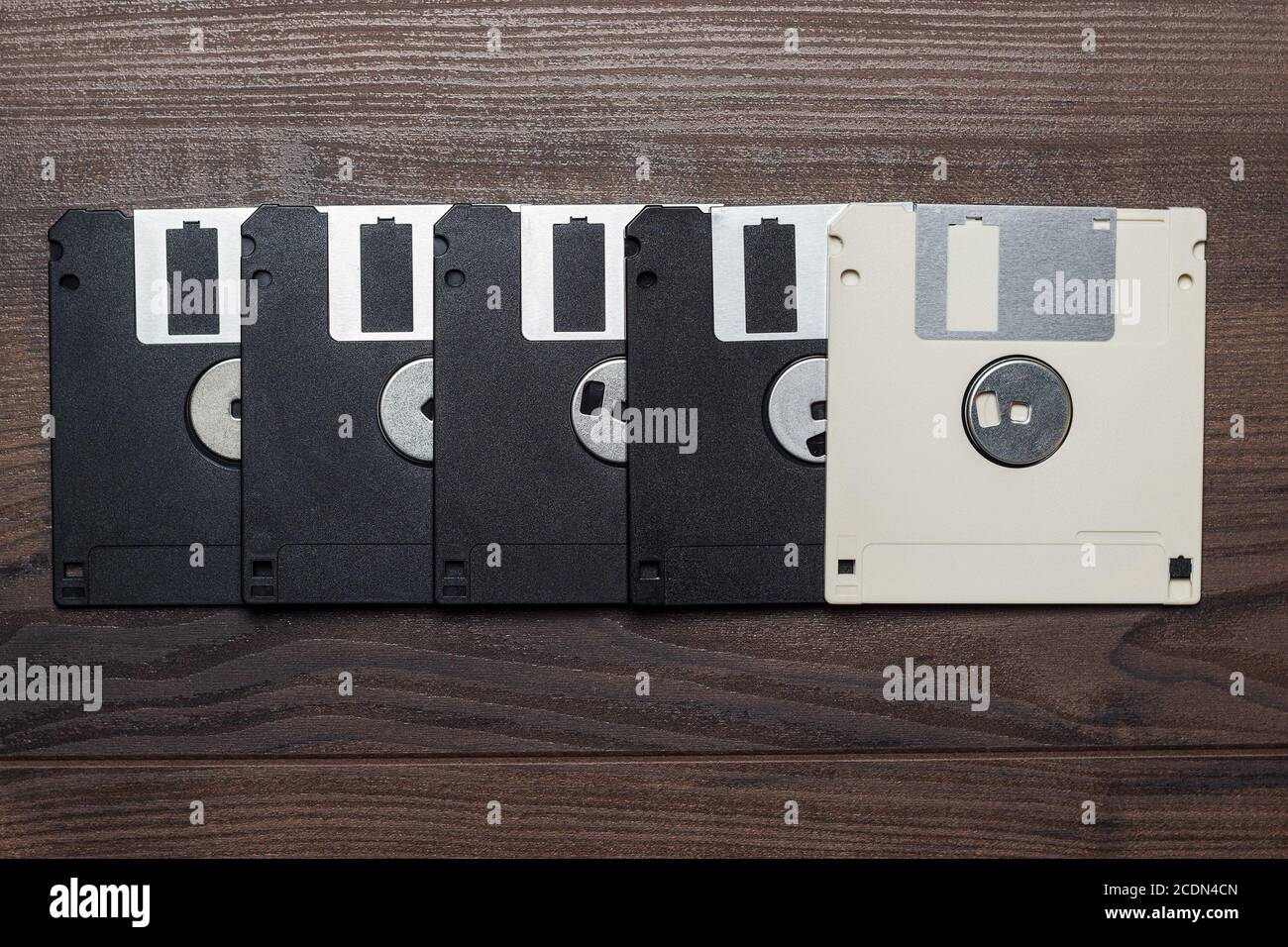 retro diskettes on wooden background Stock Photo Alamy