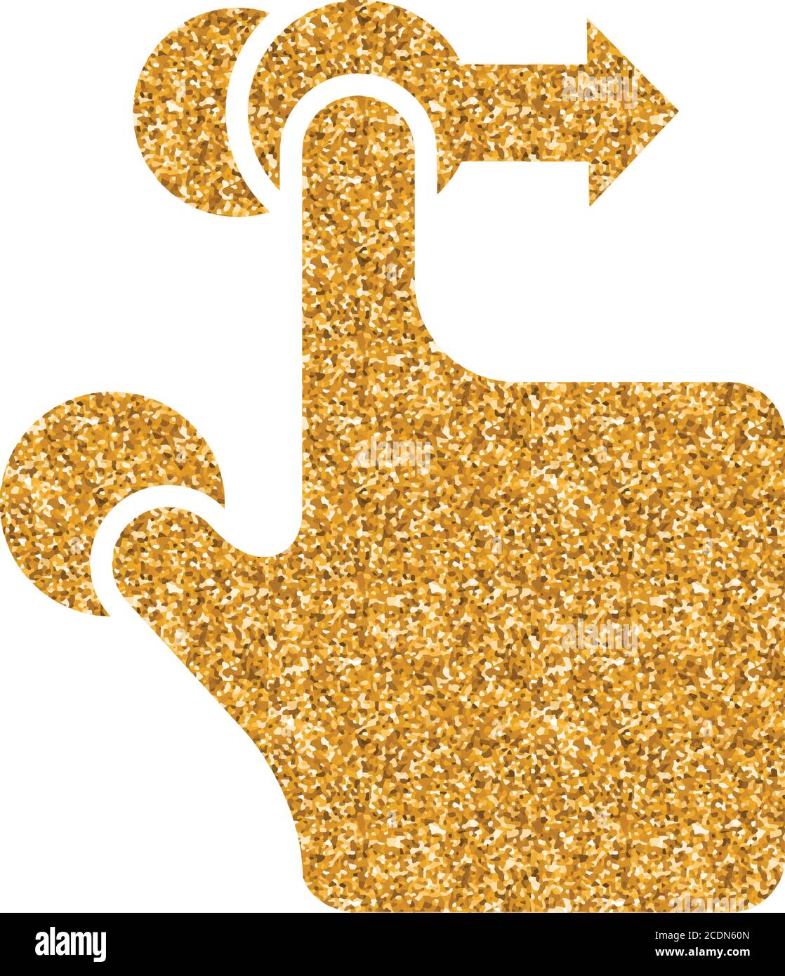 Finger gesture icon in gold glitter texture. Sparkle luxury style ...