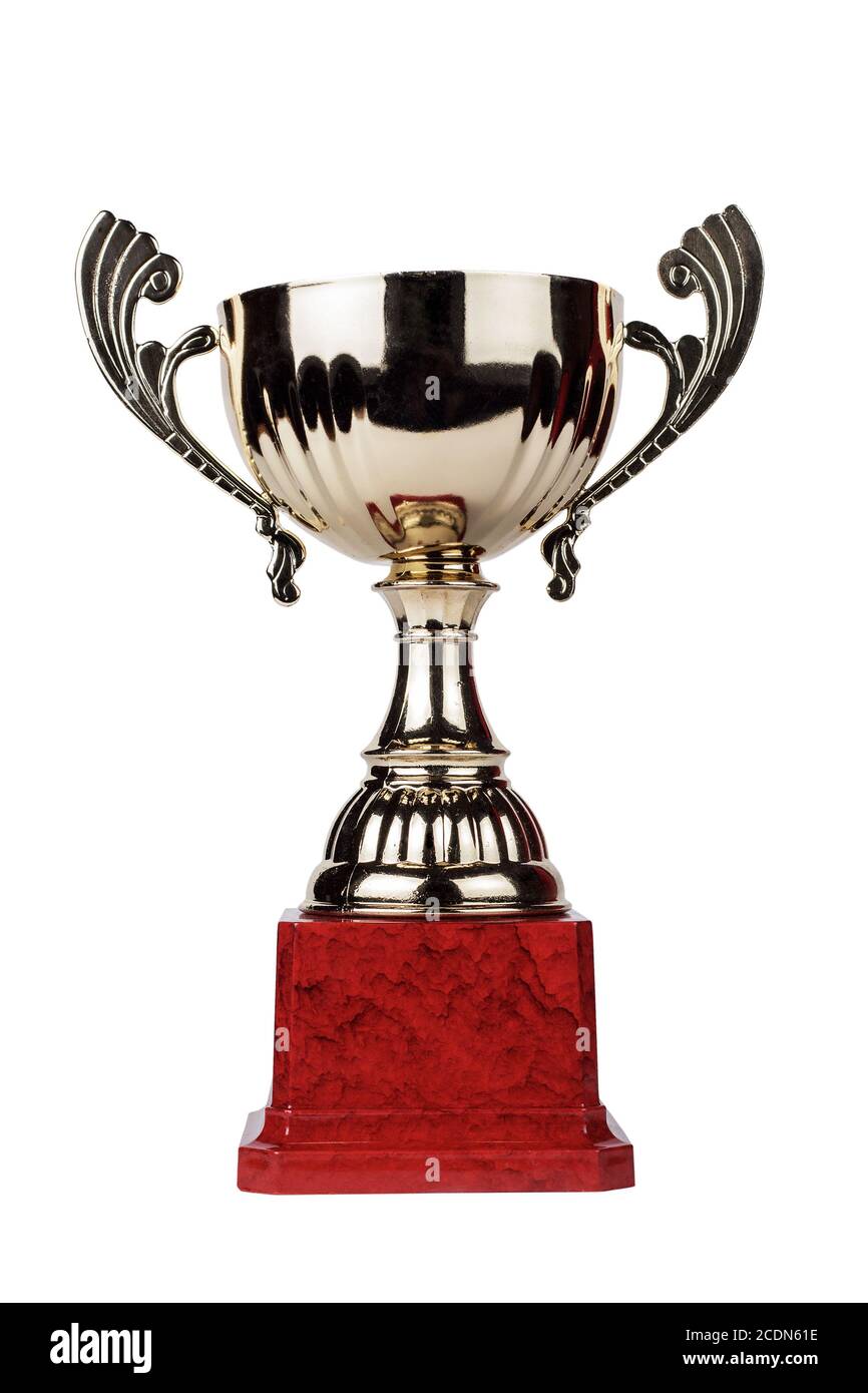 trophy cup isolated on the white Stock Photo