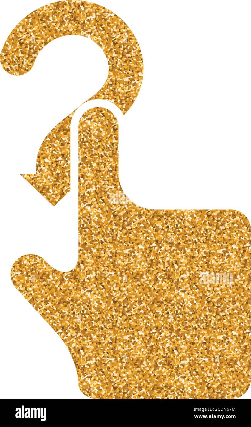 Finger gesture icon in gold glitter texture. Sparkle luxury style ...